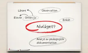 En tankekarta om nuläget med intervjuer, observationer, enkäter och analys av pedagogisk dokumentation, som kan användas för att förstå olika texttyper hos Skolverket.
