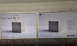 Boliden visar betongblock med texten "Finn fem fel rätt". En ny cementersättning ger 95% lägre CO2-utsläpp. Vart eller blev detta en ny standard?