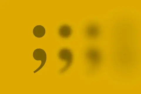 Semikolon betydelse: en tydlig symbol som gradvis blir suddig, likt hur dess användning kan vara.