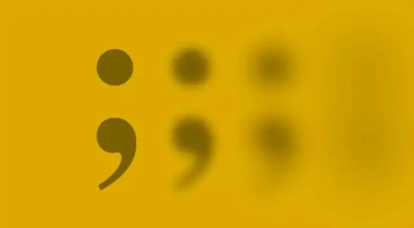 Semikolon betydelse: en tydlig symbol som gradvis blir suddig, likt hur dess användning kan vara.