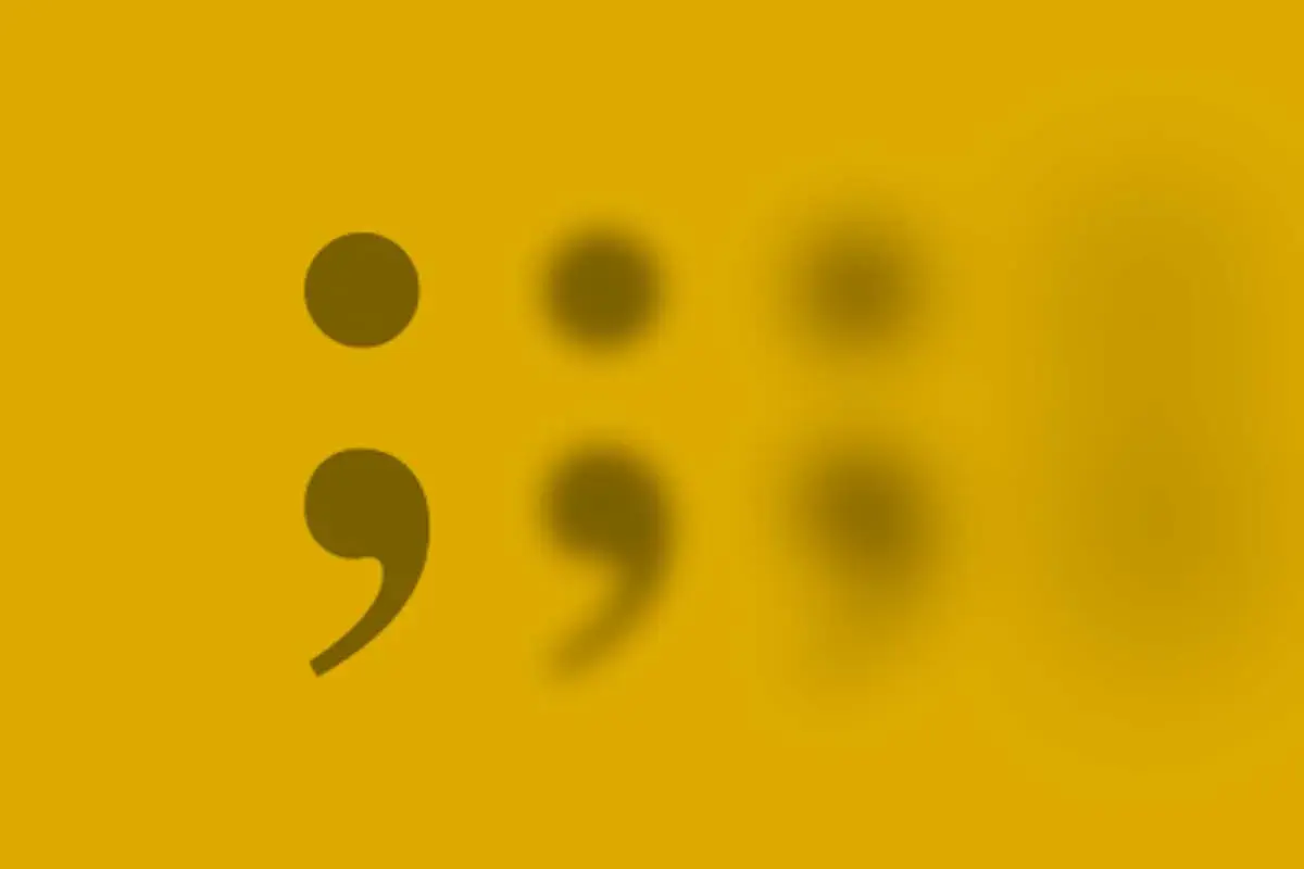 Semikolon betydelse: en tydlig symbol som gradvis blir suddig, likt hur dess användning kan vara.