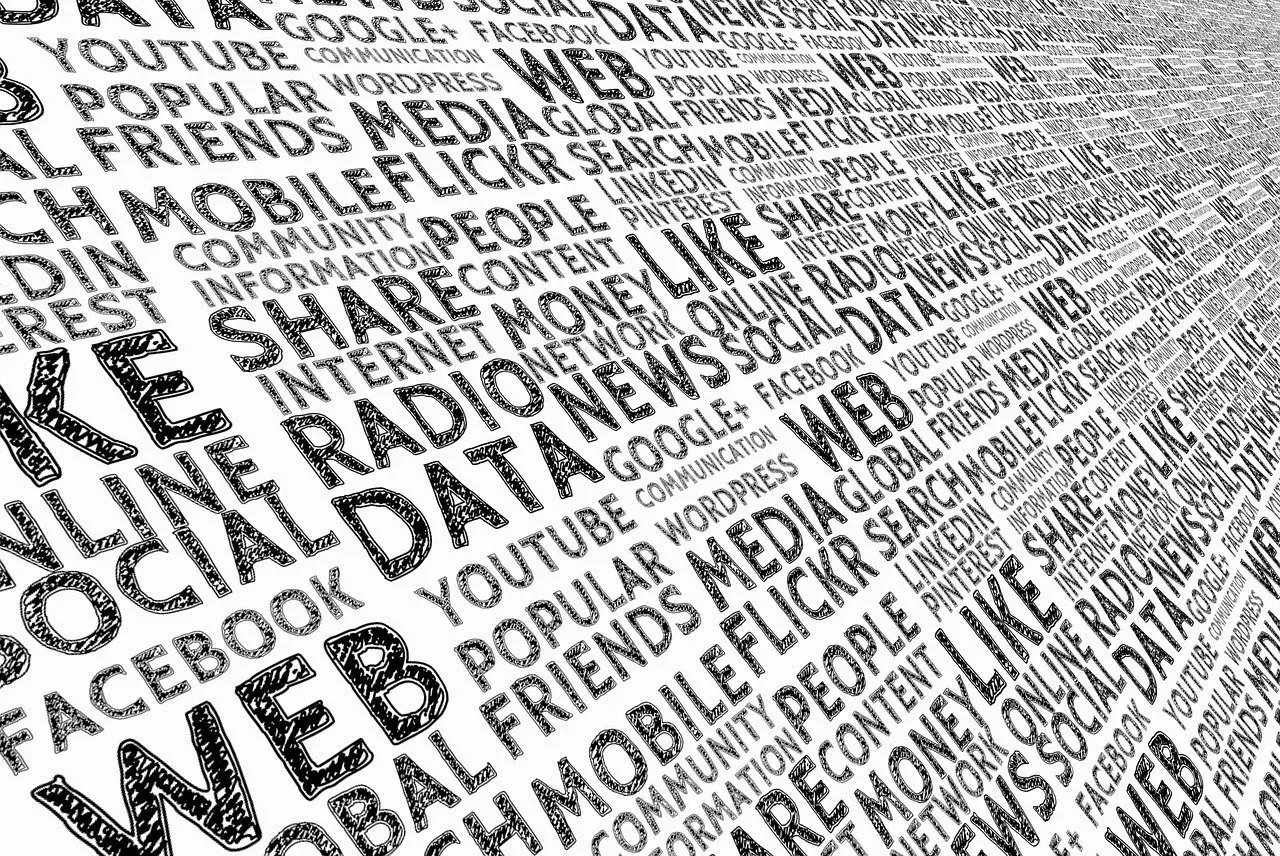 Ord som "webb", "sociala medier" och "internet" fyller bilden, en visuell representation av den digitala världen. Att vara passiv här innebär att bara titta på flödet.