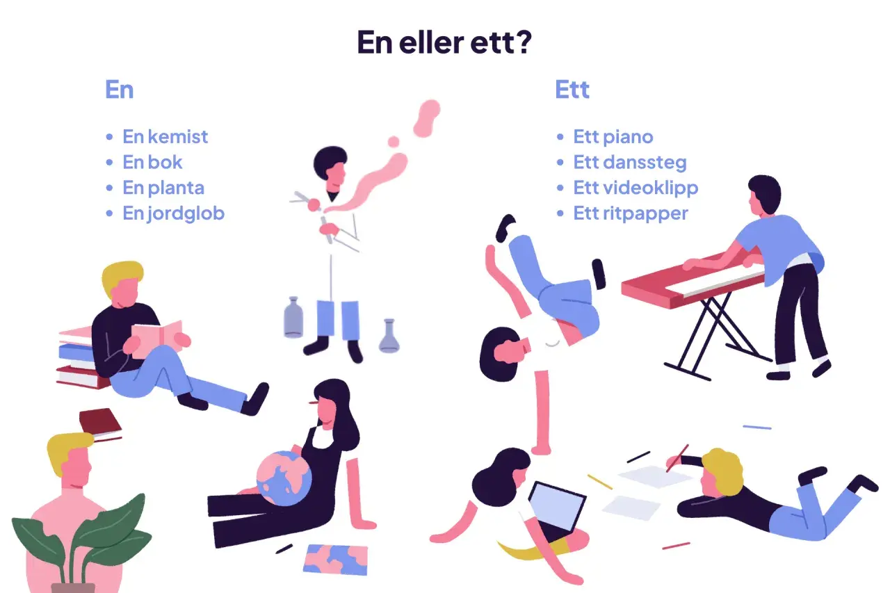 Personer som läser, experimenterar, dansar, spelar piano och ritar. En eller ett?