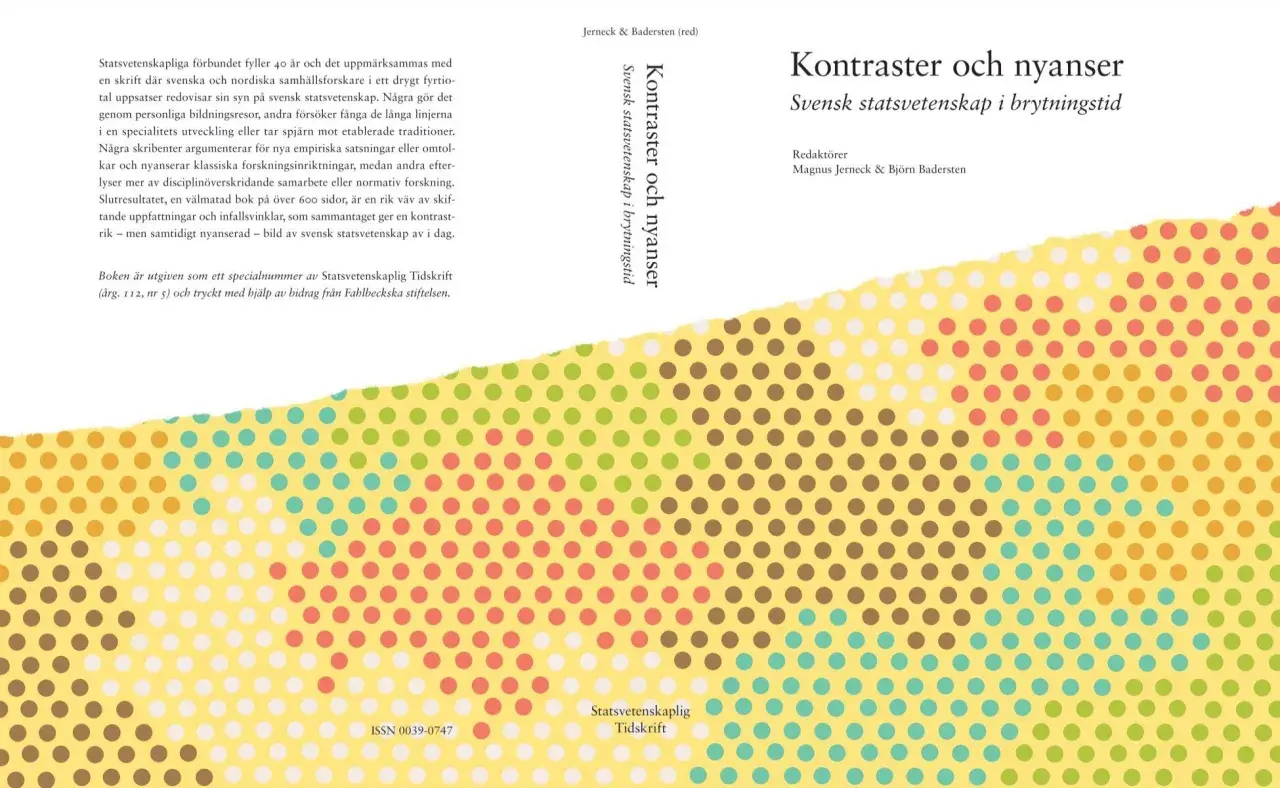 Boken "Kontraster och nyanser" utforskar svensk statsvetenskap. Den ger en kontrastrik men nyanserad bild, med många infallsvinklar som visar olika synsätt och forskningsinriktningar.
