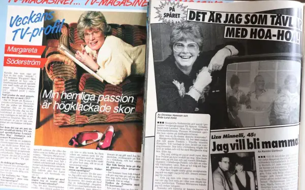 Margareta Söderström, som tävlar i "På spåret", har en hemlig passion för högklackade skor. Hon är lärare och älskar att stå framme vid katedern, men hon gillar också att uppträda. Hon är gift och har en son.