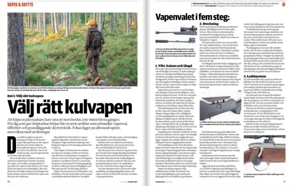 Jägare i skogen med kulvapen. Välj rätt kulvapen för jakten, oavsett vart du ska.